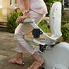 The Acorn Outdoor stairlift features a seat that can be swivelled to make exiting the stairlift much easier.