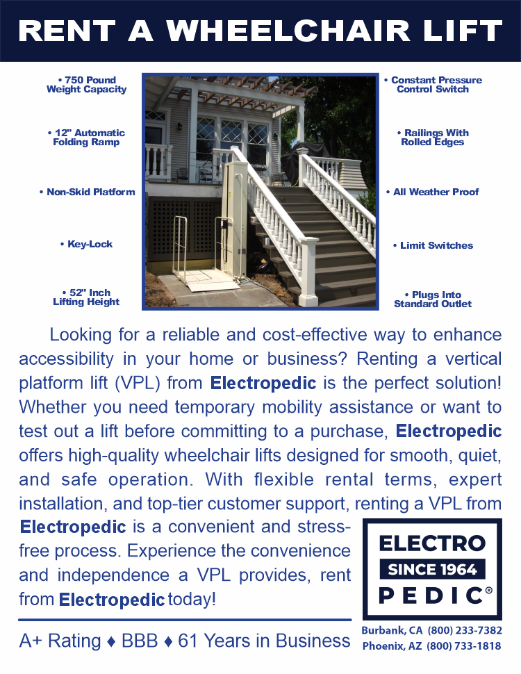 Rent a VPL / wheelchair lift / porch lift in San Francisco!
